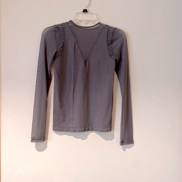 Intimately Free People Gray Mesh Long Sleeve Women's Top Medium - Picture 1 of 7